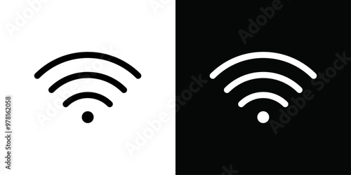 Wifi icon Vector flat thin line illustration