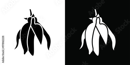 Ylang ylang icon Vector flat thin line illustration