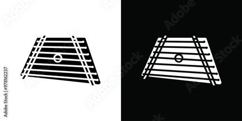zither icon Vector flat thin line illustration