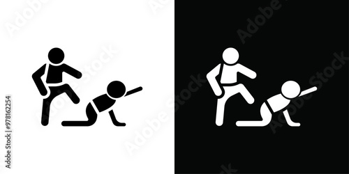 abandonment icon Vector flat thin line illustration
