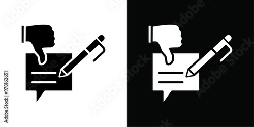 bad feedback icon Vector flat thin line illustration