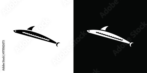 Bait Fishing Minnow icon Vector flat thin line illustration
