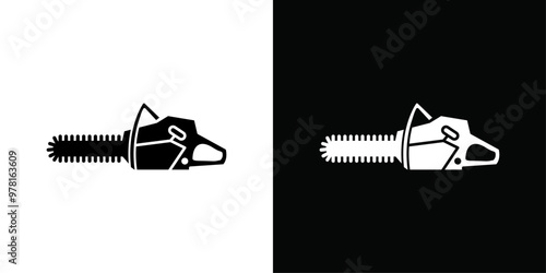 Chainsaw icon Vector flat thin line illustration