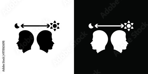 Circadian rhythms icon Vector flat thin line illustration