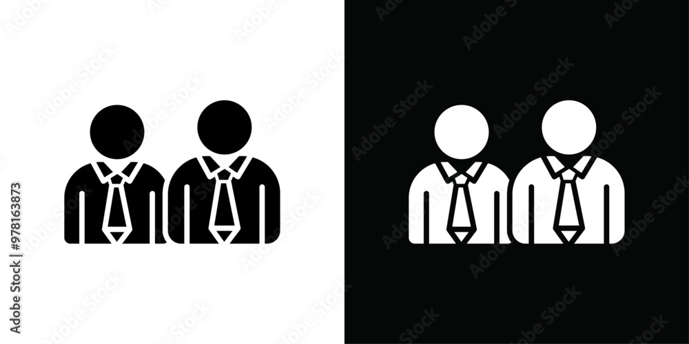 Company staff icon Vector flat thin line illustration Company staff icon Vector flat thin line illustration