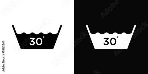 Clothing care icon Vector flat thin line illustration