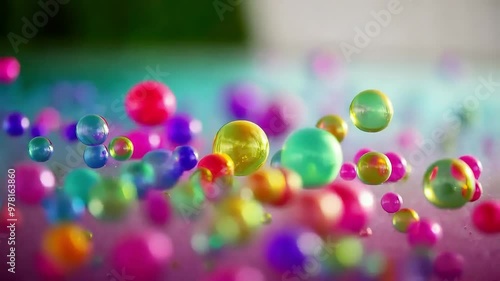 Colorful Bubbles Rising in Crystal Clear Water - Abstract Loop Animation for Science, Creative, or Fun-Themed Projects in 4K