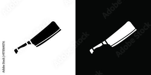 cooking chef knife icon Vector flat thin line illustration