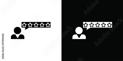customer product rating icon Vector flat thin line illustration
