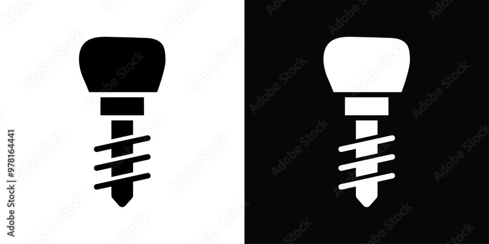Dental implants icon Vector flat thin line illustration Dental implants icon Vector flat thin line illustration