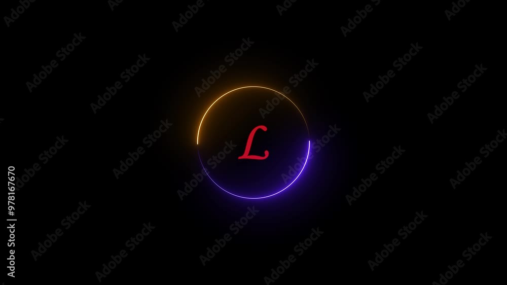 Glowing letter L sign icon animation. Alphabetical logo animation, Capital letter on black background. Glowing letter L sign icon animation. Alphabetical logo animation, Capital letter on black background.