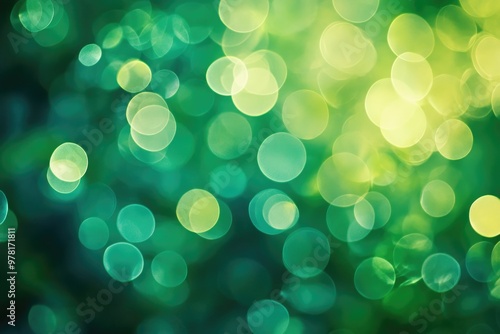 Abstract green background image featuring a beautiful bokeh gradient Perfect for use as a backdrop or in graphic design projects