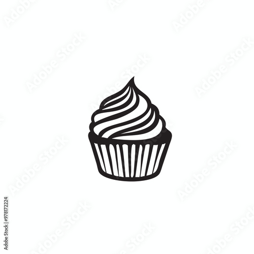 cup cakes vector, simple cup cakes vector logo