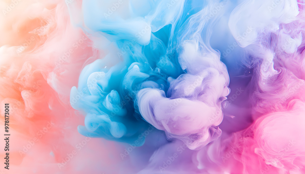 Obraz premium Abstract Art: A splash of bold and pastel colors in abstract forms, creating a visually dynamic and artistic aesthetic