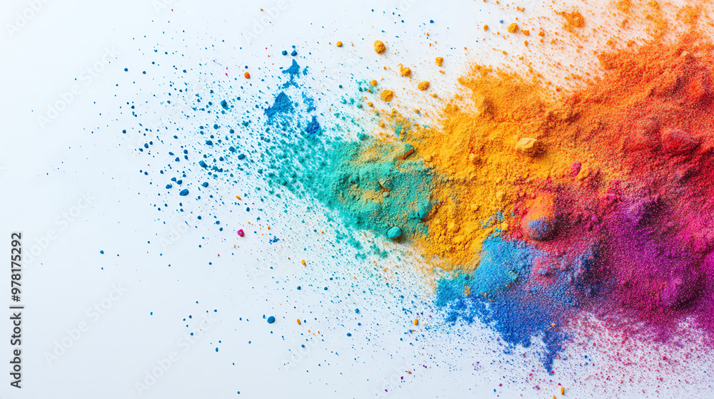 Colorful powder explosion creates a vibrant, abstract background, perfect for artistic and creative themes. Colorful powder explosion creates a vibrant, abstract background, perfect for artistic and creative themes.