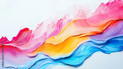 Colorful abstract waves of paint create a vibrant and dynamic background, perfect for artistic and creative projects.