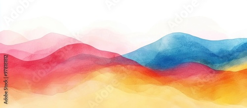 Abstract Backgrounds With Colorful Watercolor Edges In Rainbow Hues