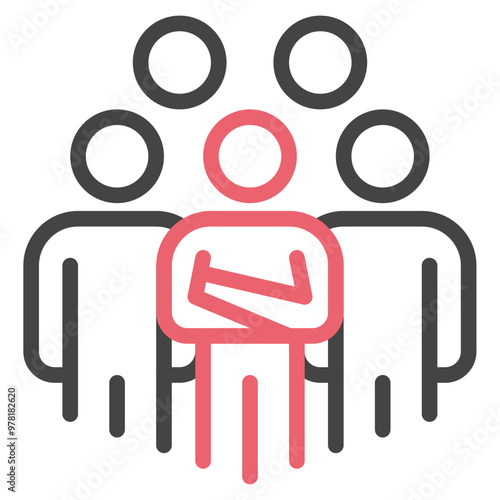 employee icon line outline vector sign symbol graphic illustration