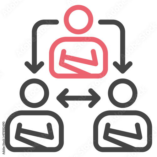 delegate icon line outline vector sign symbol graphic illustration