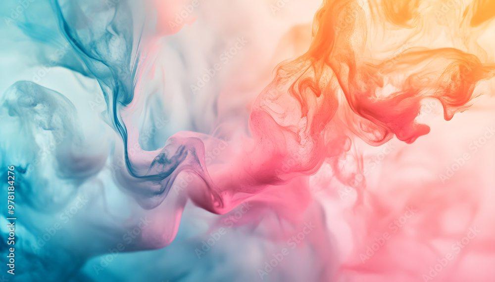 Obraz premium Abstract Art: A splash of bold and pastel colors in abstract forms, creating a visually dynamic and artistic aesthetic