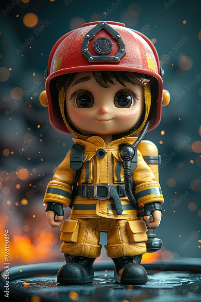 Cute Firefighter Toy in Action Cute Firefighter Toy in Action
