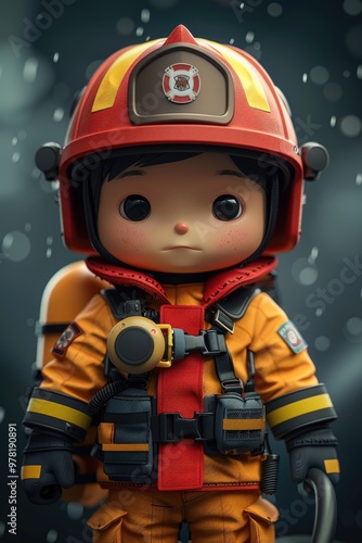 Cute Firefighter Toy Figure