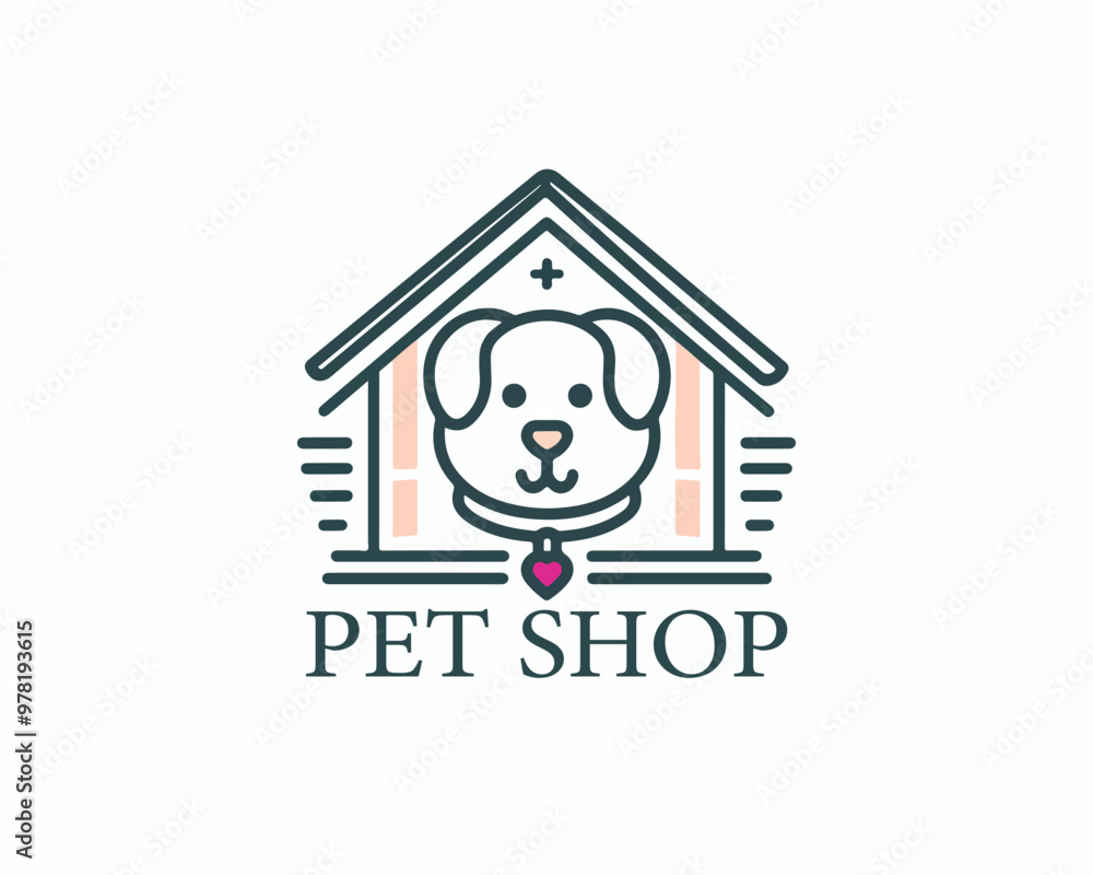 Pet Shop Logo Vector Design Template. House Logo Design Pet Shop Logo Vector Design Template. House Logo Design