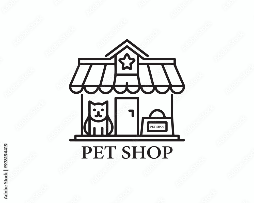 Pet Shop Logo Vector Design Template. House Logo Design Pet Shop Logo Vector Design Template. House Logo Design
