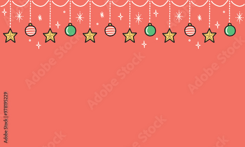 クリスマス　オーナメント　イラスト　背景素材