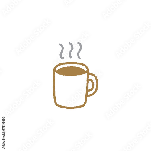コーヒー　手書き風　シンプル　イラスト