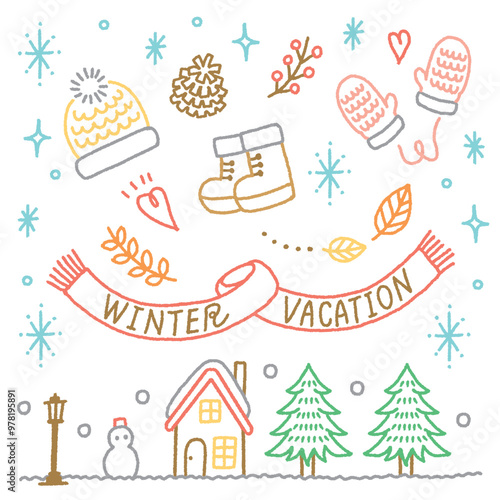 冬のかわいいイラスト素材セット