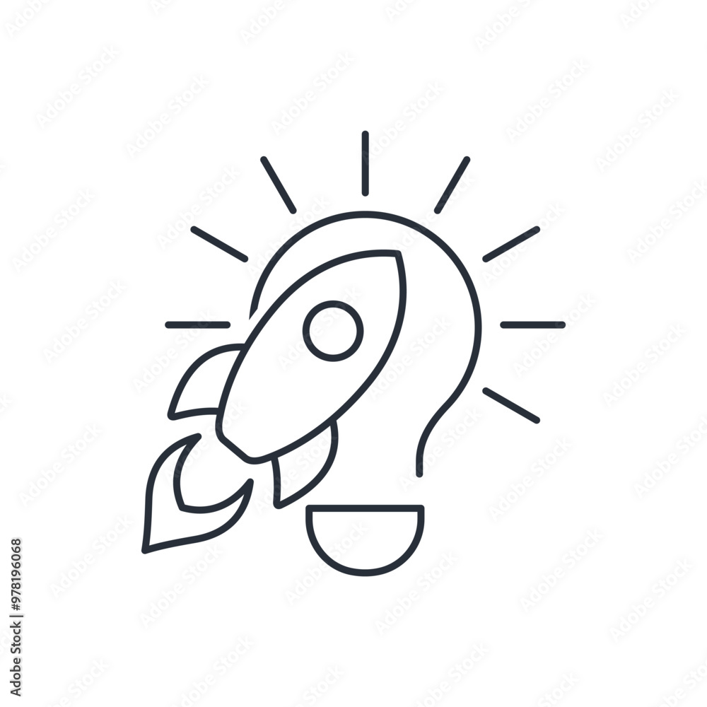 Commercial project. . Business innovation. Vector linear icon isolated on white background. Commercial project. . Business innovation. Vector linear icon isolated on white background.