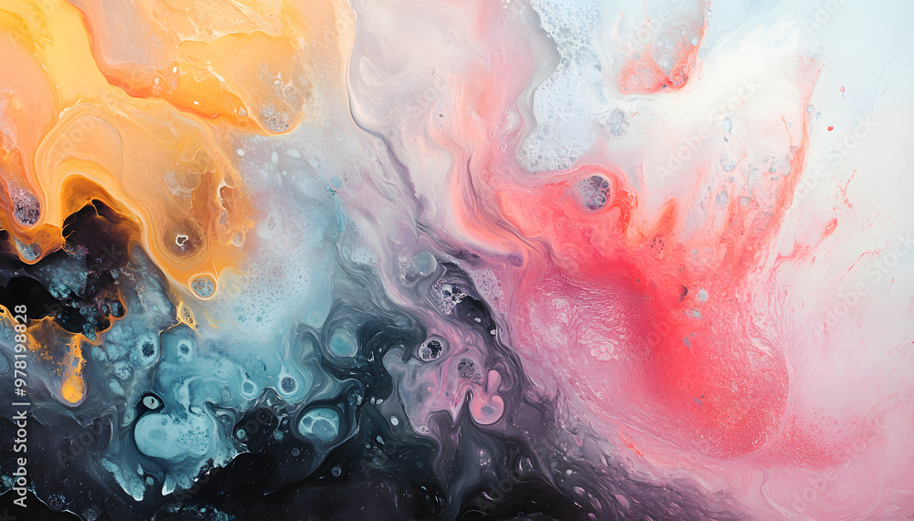 Fototapeta premium Abstract Art: A splash of bold and pastel colors in abstract forms, creating a visually dynamic and artistic aesthetic