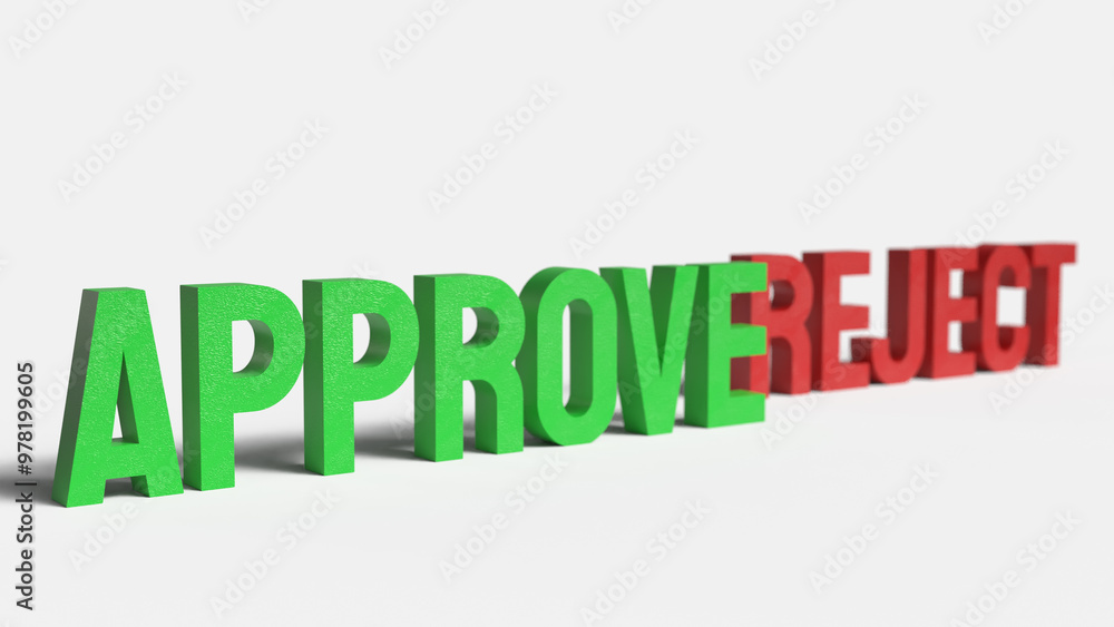 The green Approve on white background image 3d rendering. The green Approve on white background image 3d rendering.