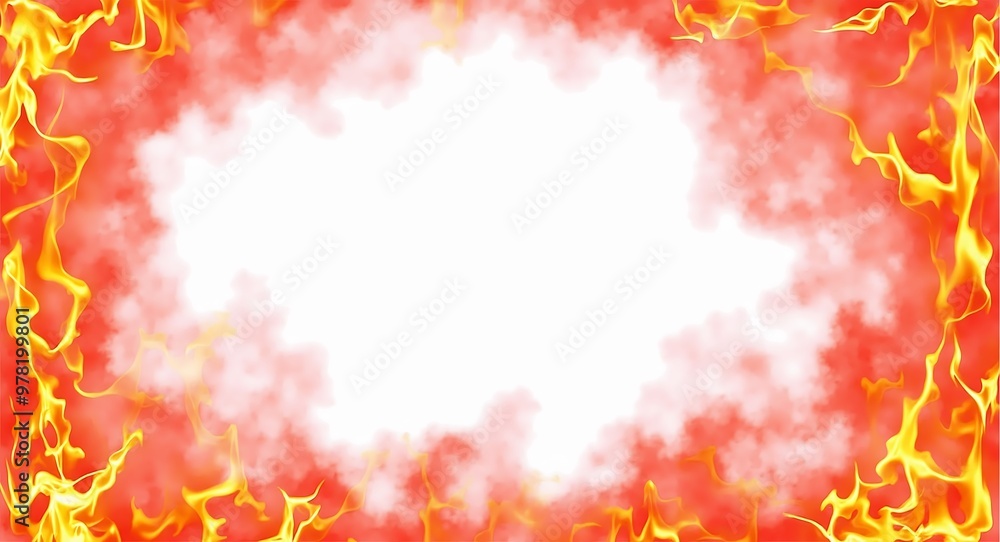 Fiery Flame Frame Background - Dynamic Burning Border for Intense Designs png 
