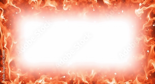 Fiery Flame Frame Background - Dynamic Burning Border for Intense Designs png 