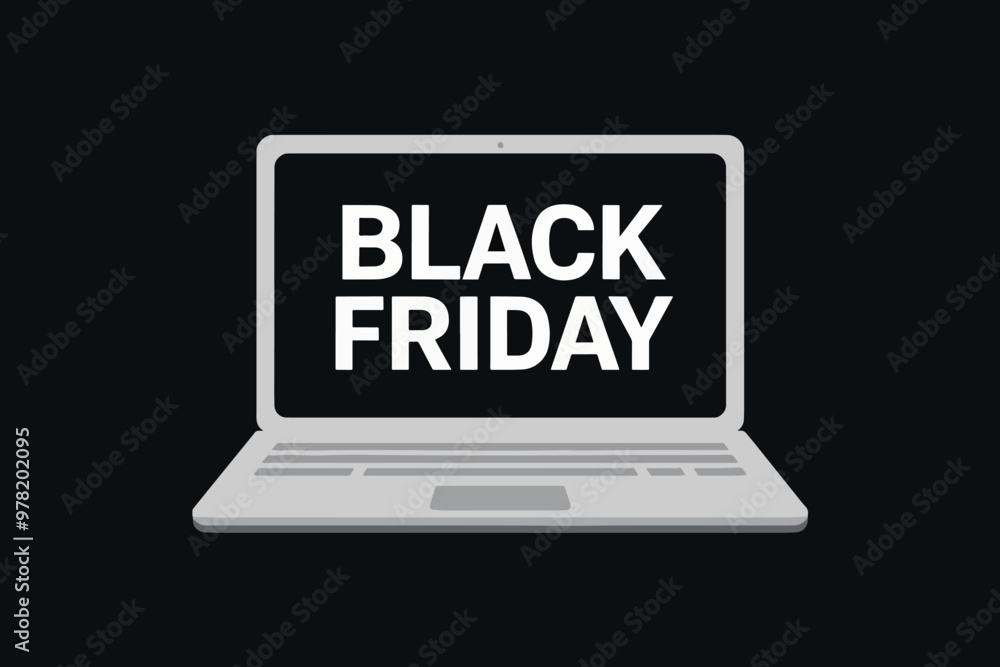 Laptop with word black friday on screen, concept of online shopping and promotion. Laptop with word black friday on screen, concept of online shopping and promotion.