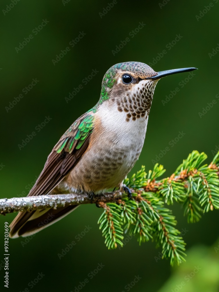 Fototapeta premium Hummingbird Perched on a Branch.