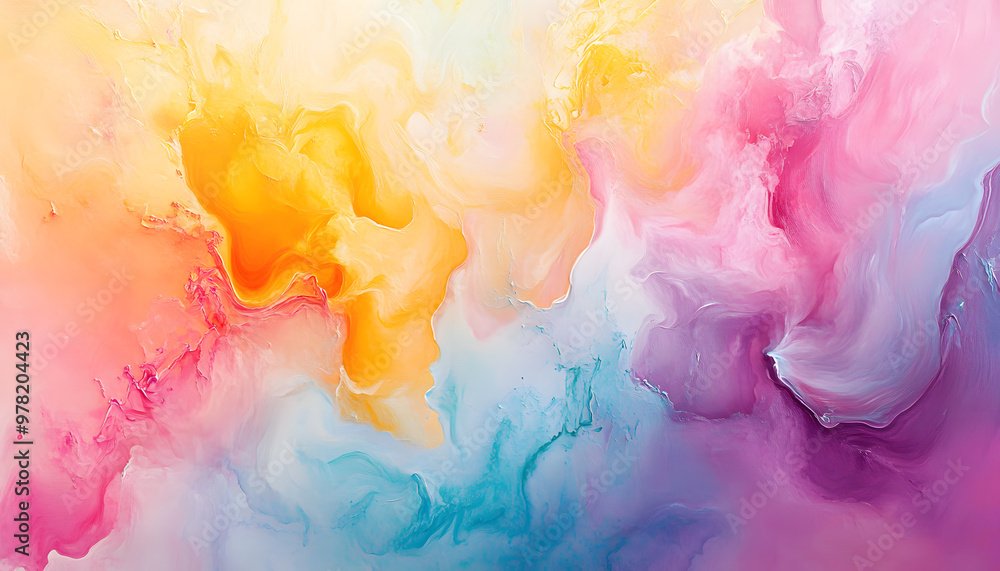 Fototapeta premium Abstract Art: A splash of bold and pastel colors in abstract forms, creating a visually dynamic and artistic aesthetic