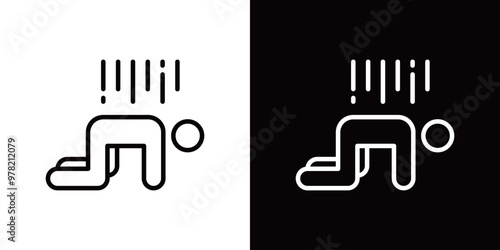 ストレスのシンプルなラインアイコン