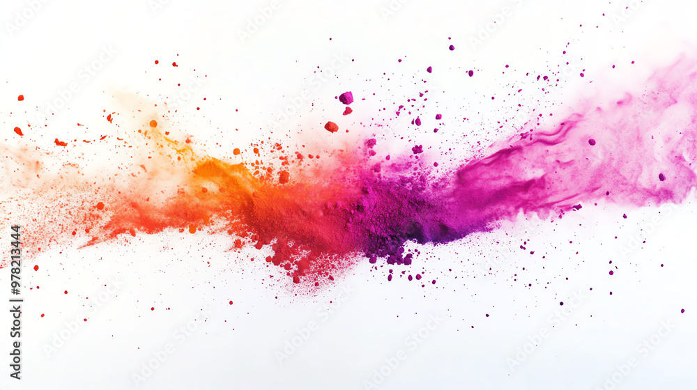 Vibrant splash of colorful paint creating an artistic explosion on a white background, perfect for creative projects. Vibrant splash of colorful paint creating an artistic explosion on a white background, perfect for creative projects.
