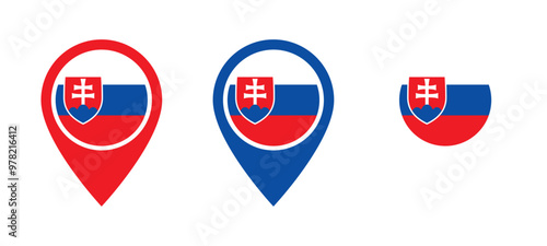 Slovakia flag location icon set Free Download Slovakia flag location icon set - GFXLoad