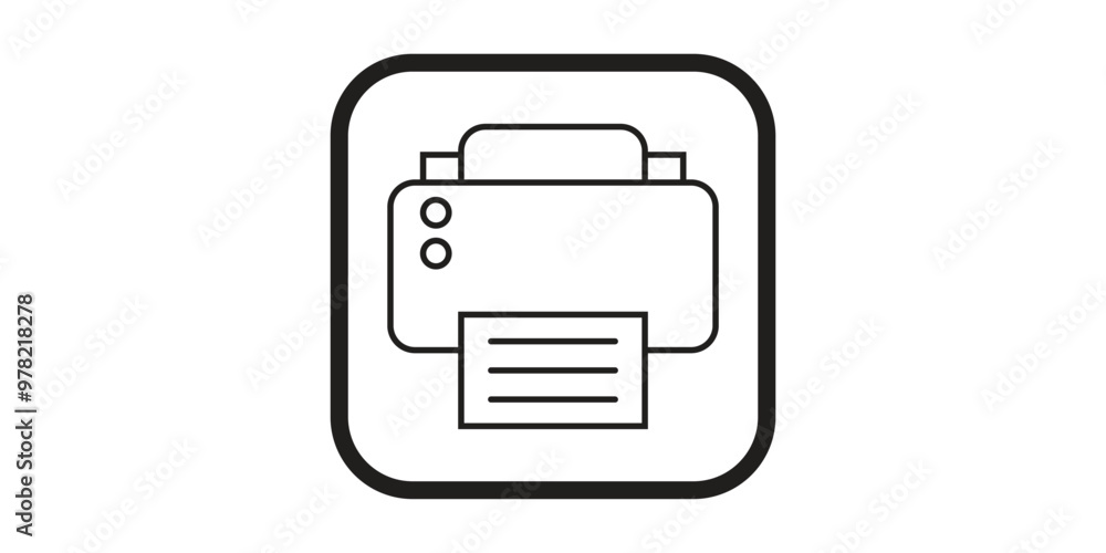 Printer Vector Icon With White Background Printer Vector Icon With White Background