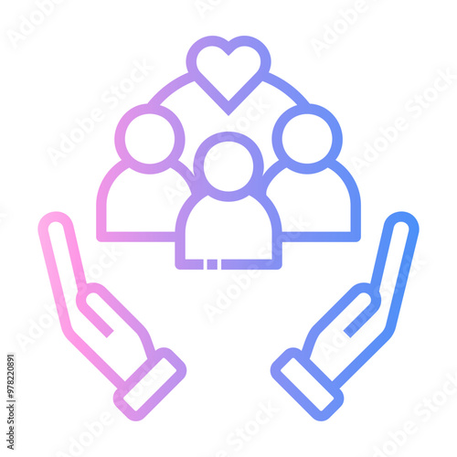 inclusion Line Gradient Icon