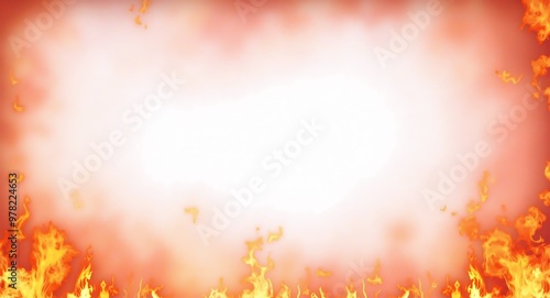 Fiery Flame Frame Background - Dynamic Burning Border for Intense Designs png  photo