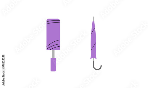 Umbrella logo, portable, collapsible devices designed to shield from rain or sunlight