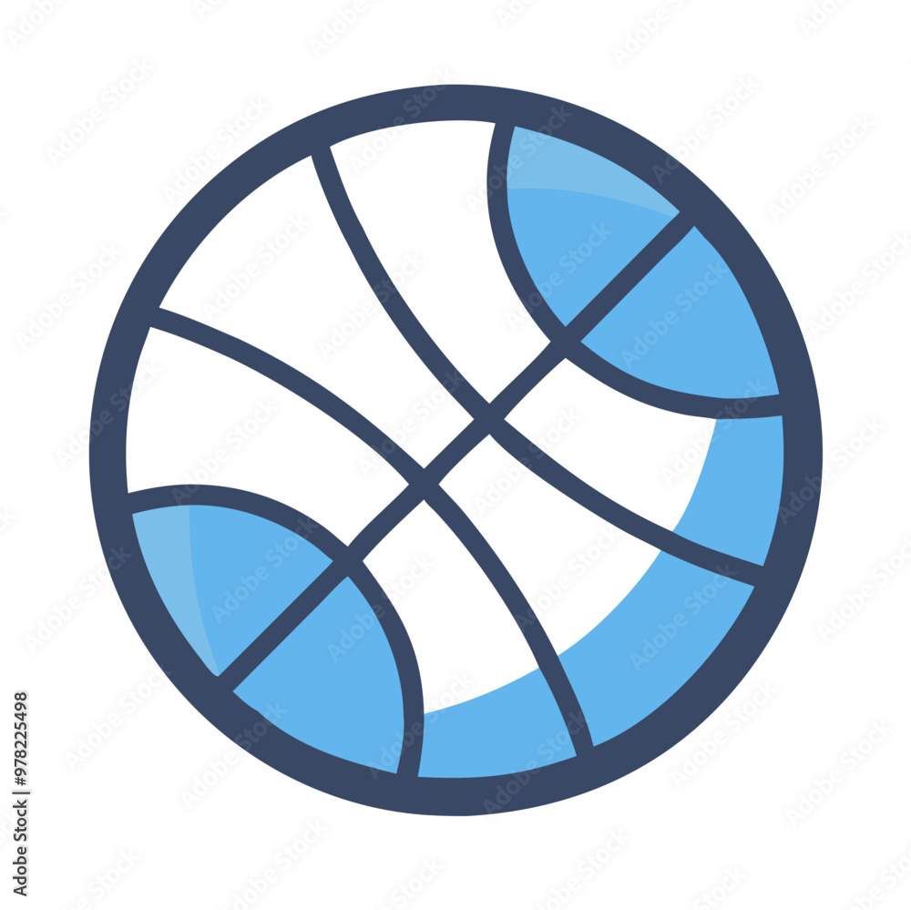 Basketball icon in flat style, blue and white, sports app symbol Basketball icon in flat style, blue and white, sports app symbol