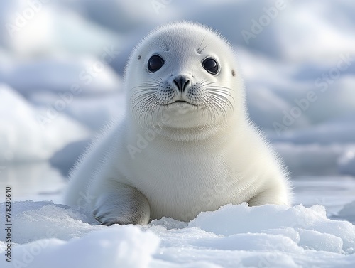 Sleigh Seal on Ice: Full-Body Photo in the Style of National Geographic