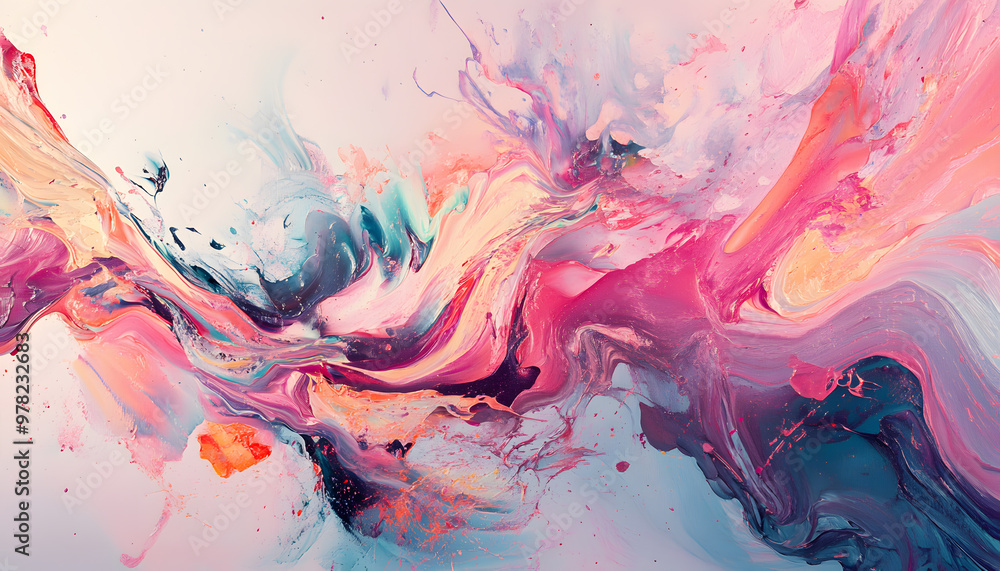 Abstract Art: A splash of bold and pastel colors in abstract forms, creating a visually dynamic and artistic aesthetic Abstract Art: A splash of bold and pastel colors in abstract forms, creating a visually dynamic and artistic aesthetic