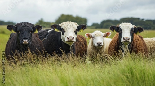 Cows Grazing in a Lush Meadow